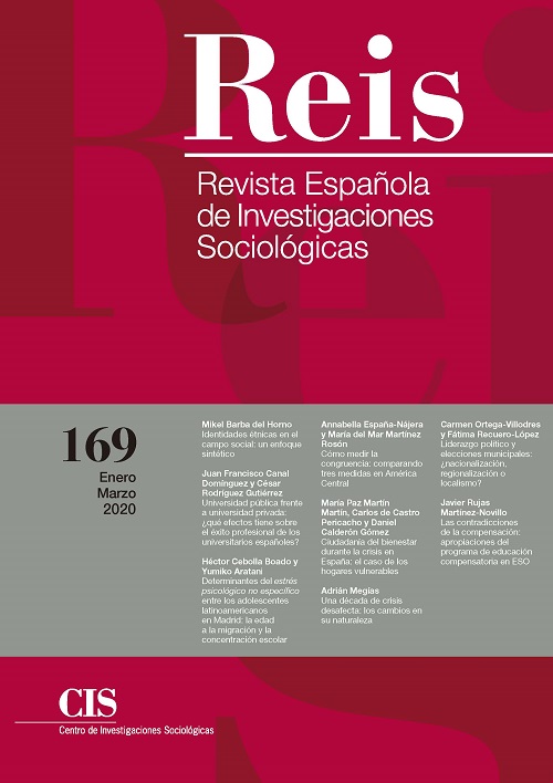 REIS. Revista Española de Investigaciones Sociológicas. núm. 169