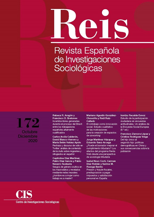 REIS. Revista Española de Investigaciones Sociológicas. núm. 172