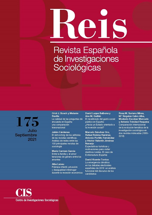 REIS. Revista Española de Investigaciones Sociológicas. núm. 175