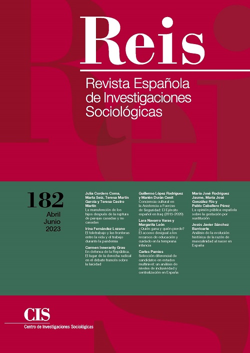 REIS. Revista Española de Investigaciones Sociológicas. núm. 182