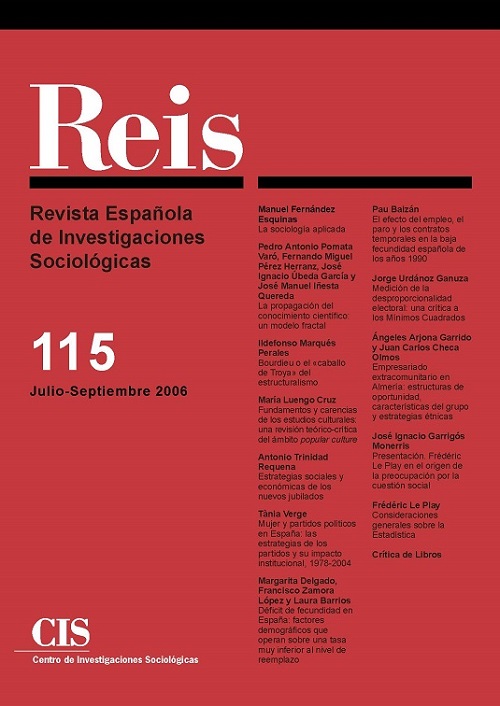 REIS. Revista Española de Investigaciones Sociológicas núm. 115