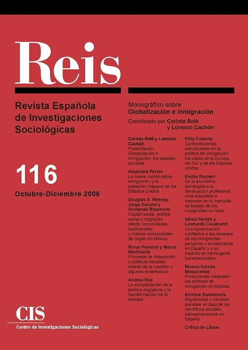 REIS. Revista Española de Investigaciones Sociológicas núm. 116