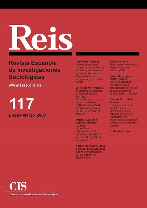 REIS. Revista Española de Investigaciones Sociológicas núm. 117