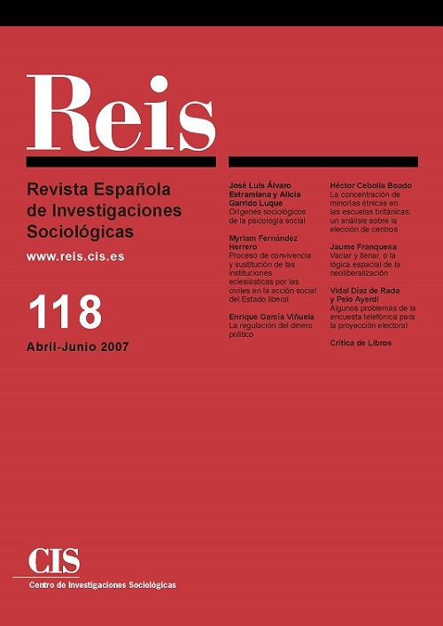 REIS. Revista Española de Investigaciones Sociológicas núm. 118