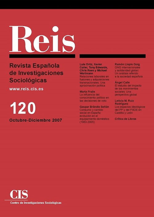 REIS. Revista Española de Investigaciones Sociológicas núm. 120