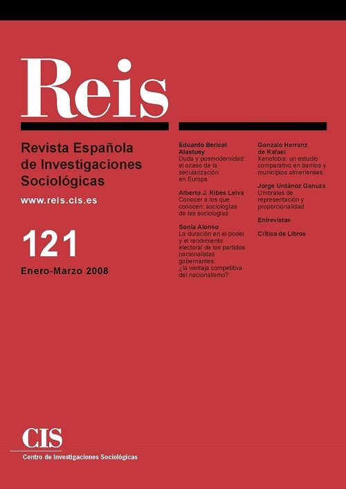 REIS. Revista Española de Investigaciones Sociológicas núm. 121