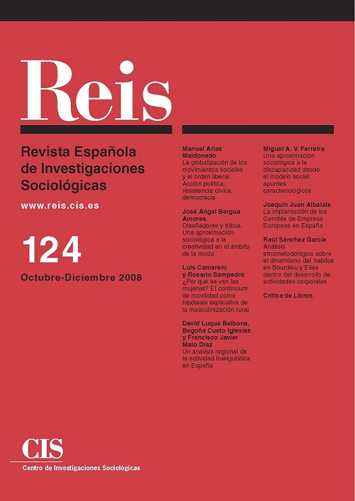 REIS. Revista Española de Investigaciones Sociológicas núm. 124