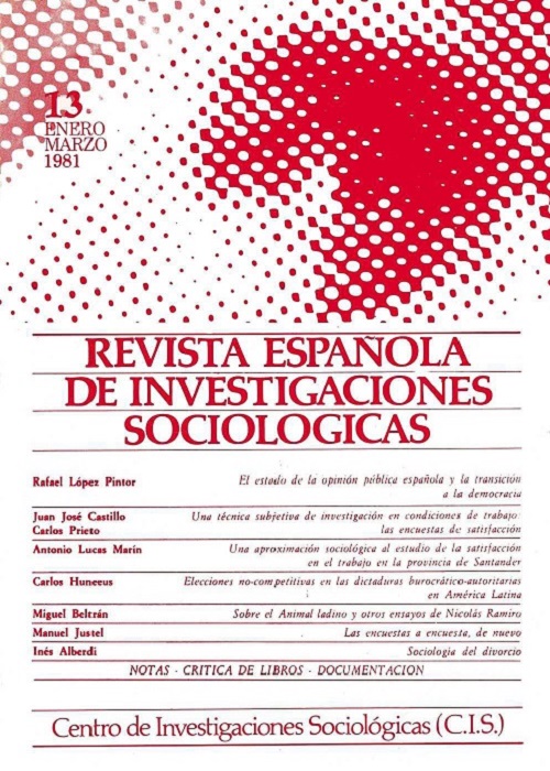 REIS. Revista Española de Investigaciones Sociológicas núm. 13