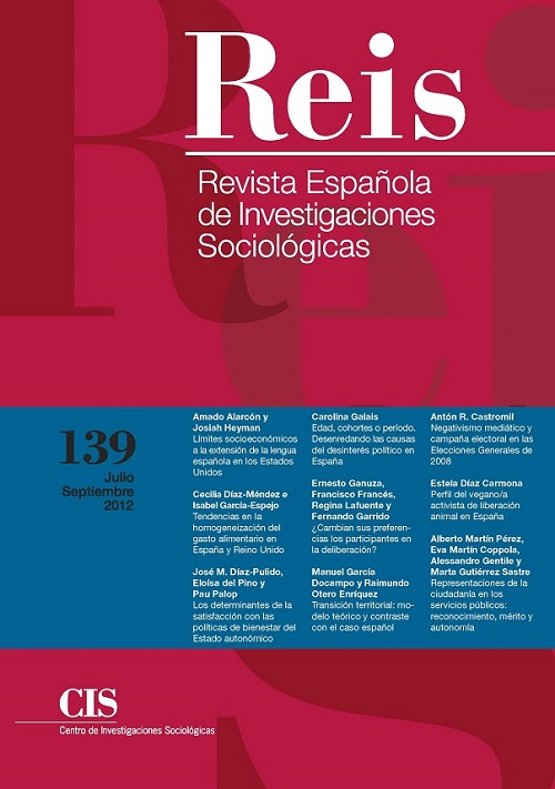 REIS. Revista Española de Investigaciones Sociológicas núm. 139