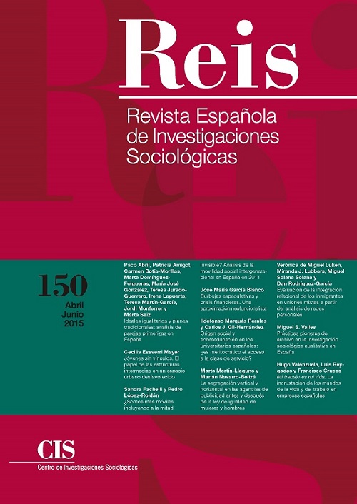 REIS. Revista Española de Investigaciones Sociológicas. núm. 150