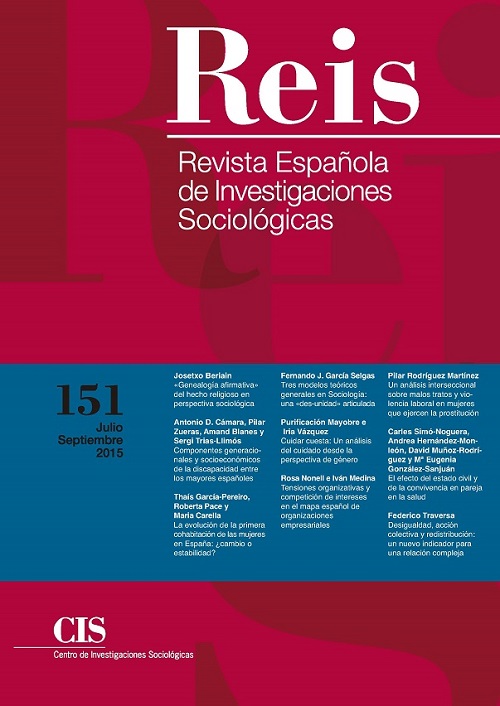 REIS. Revista Española de Investigaciones Sociológicas. núm. 151