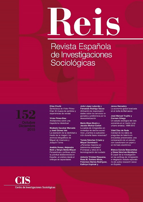 REIS. Revista Española de Investigaciones Sociológicas. núm.152