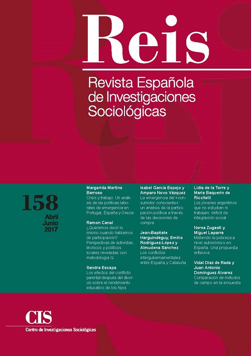 REIS. Revista Española de Investigaciones Sociológicas. núm. 158