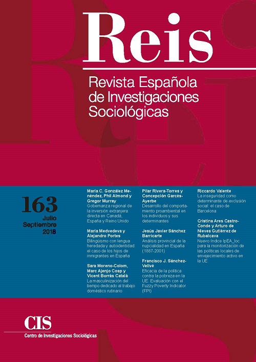 REIS. Revista Española de Investigaciones Sociológicas. núm. 163