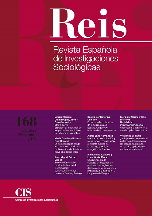 REIS. Revista Española de Investigaciones Sociológicas. núm. 168