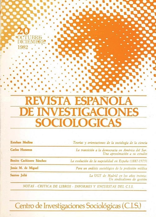 REIS. Revista Española de Investigaciones Sociológicas núm. 20