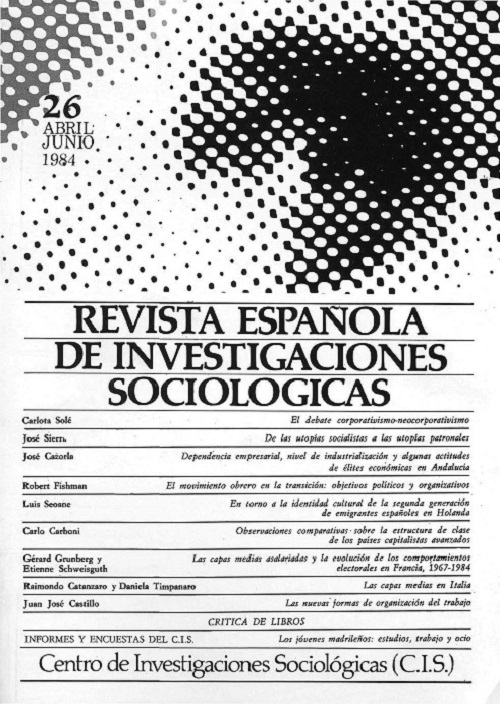 REIS. Revista Española de Investigaciones Sociológicas núm. 26