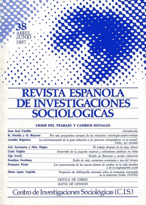 REIS. Revista Española de Investigaciones Sociológicas núm. 38