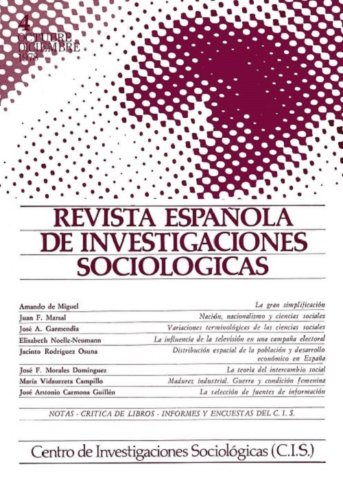 REIS. Revista Española de Investigaciones Sociológicas núm. 4