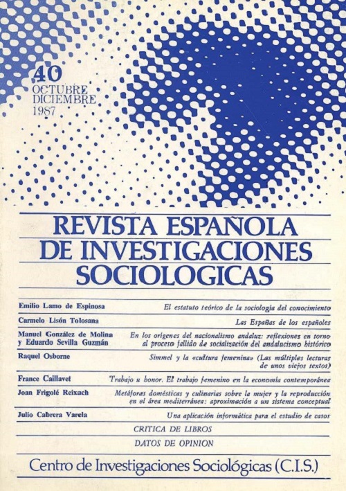 REIS. Revista Española de Investigaciones Sociológicas núm. 40