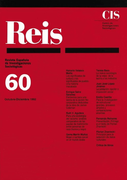 REIS. Revista Española de Investigaciones Sociológicas núm. 60