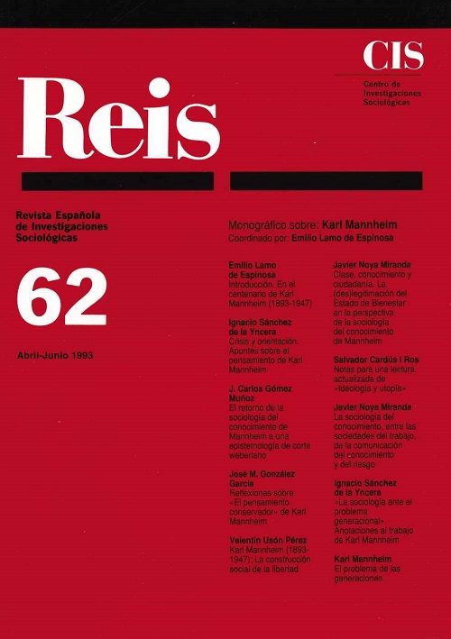 REIS. Revista Española de Investigaciones Sociológicas núm. 62