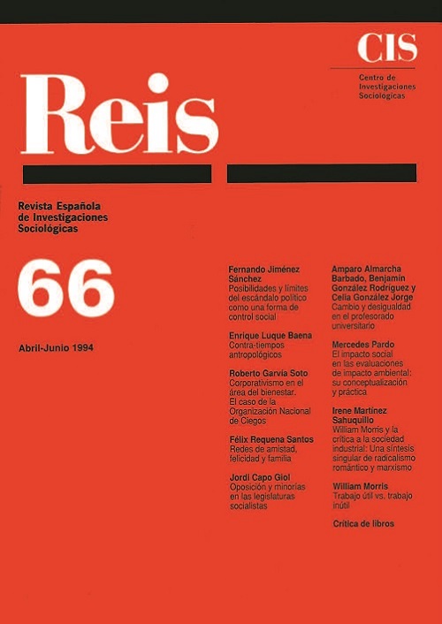 REIS. Revista Española de Investigaciones Sociológicas núm. 66