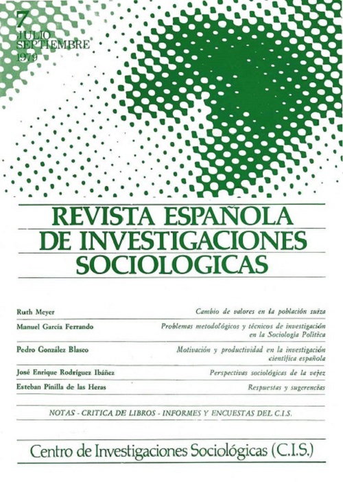 REIS. Revista Española de Investigaciones Sociológicas núm. 7