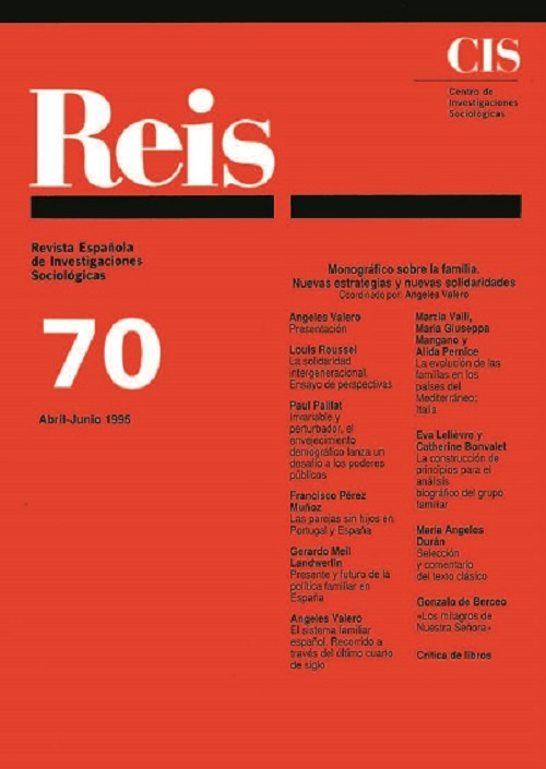 REIS. Revista Española de Investigaciones Sociológicas núm. 70