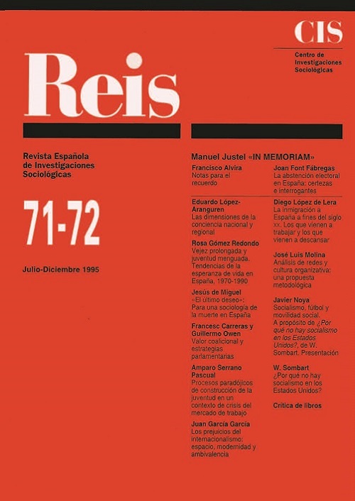 REIS. Revista Española de Investigaciones Sociológicas núm. 71-72