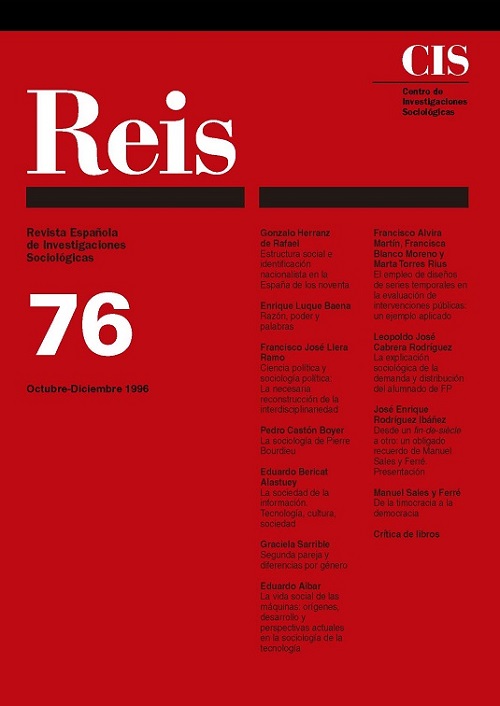 REIS. Revista Española de Investigaciones Sociológicas núm. 76