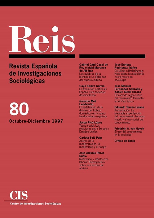 REIS. Revista Española de Investigaciones Sociológicas núm. 80