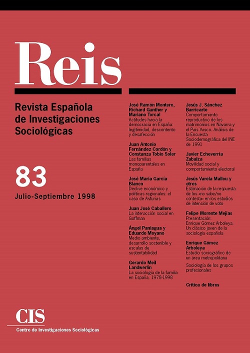 REIS. Revista Española de Investigaciones Sociológicas núm. 83