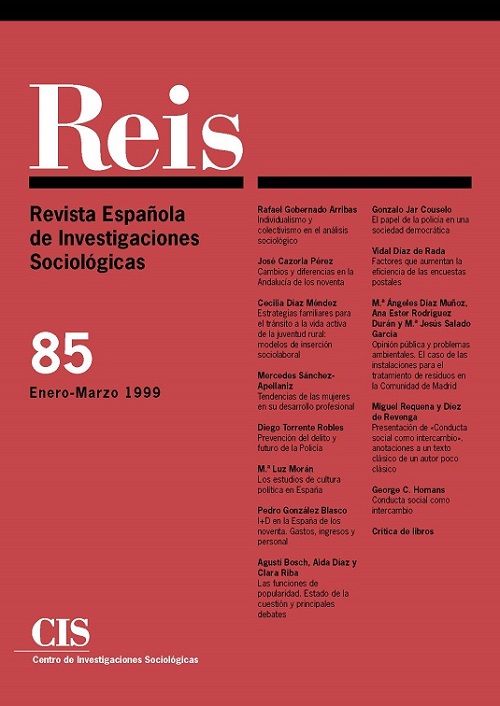 REIS. Revista Española de Investigaciones Sociológicas núm. 85