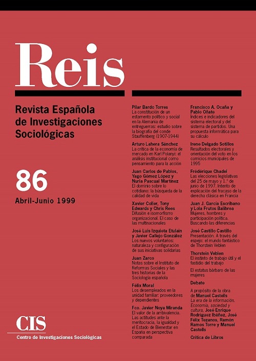 REIS. Revista Española de Investigaciones Sociológicas núm. 86