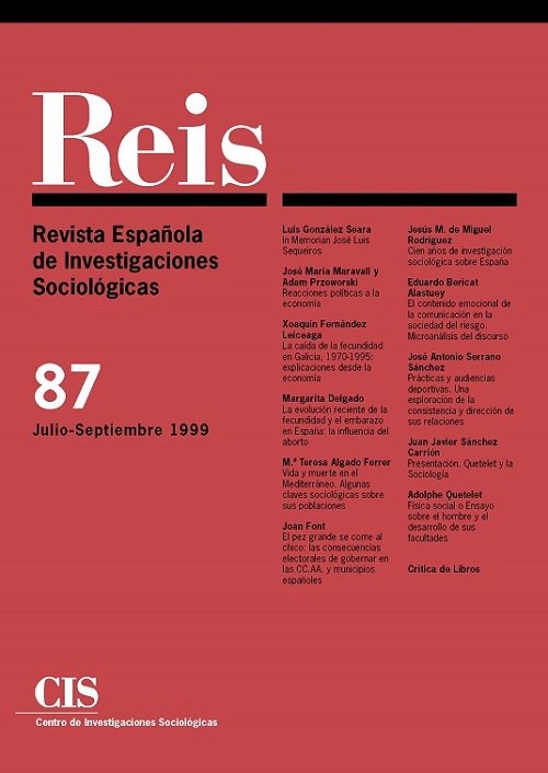 REIS. Revista Española de Investigaciones Sociológicas núm. 87