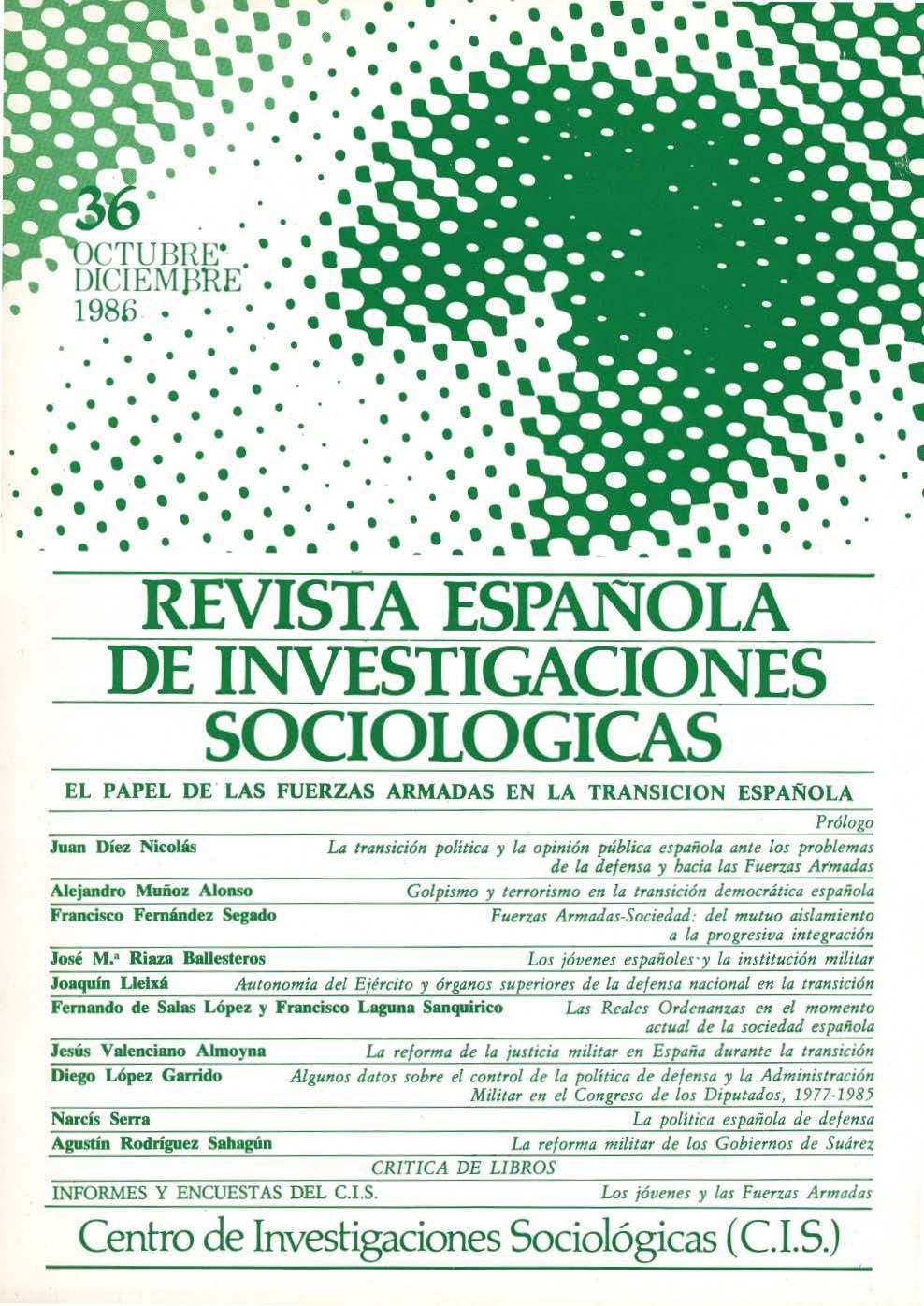 REIS. Revista Española de Investigaciones Sociológicas núm. 36
