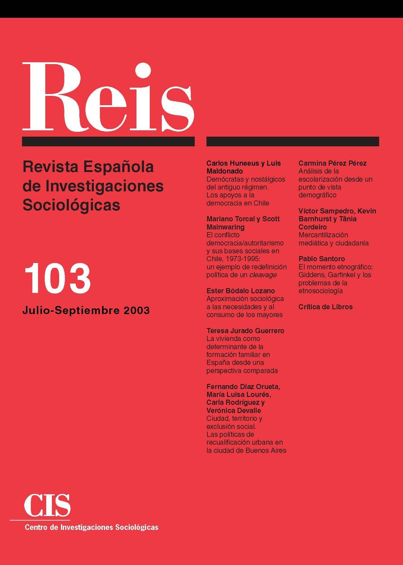REIS. Revista Española de Investigaciones Sociológicas núm. 103