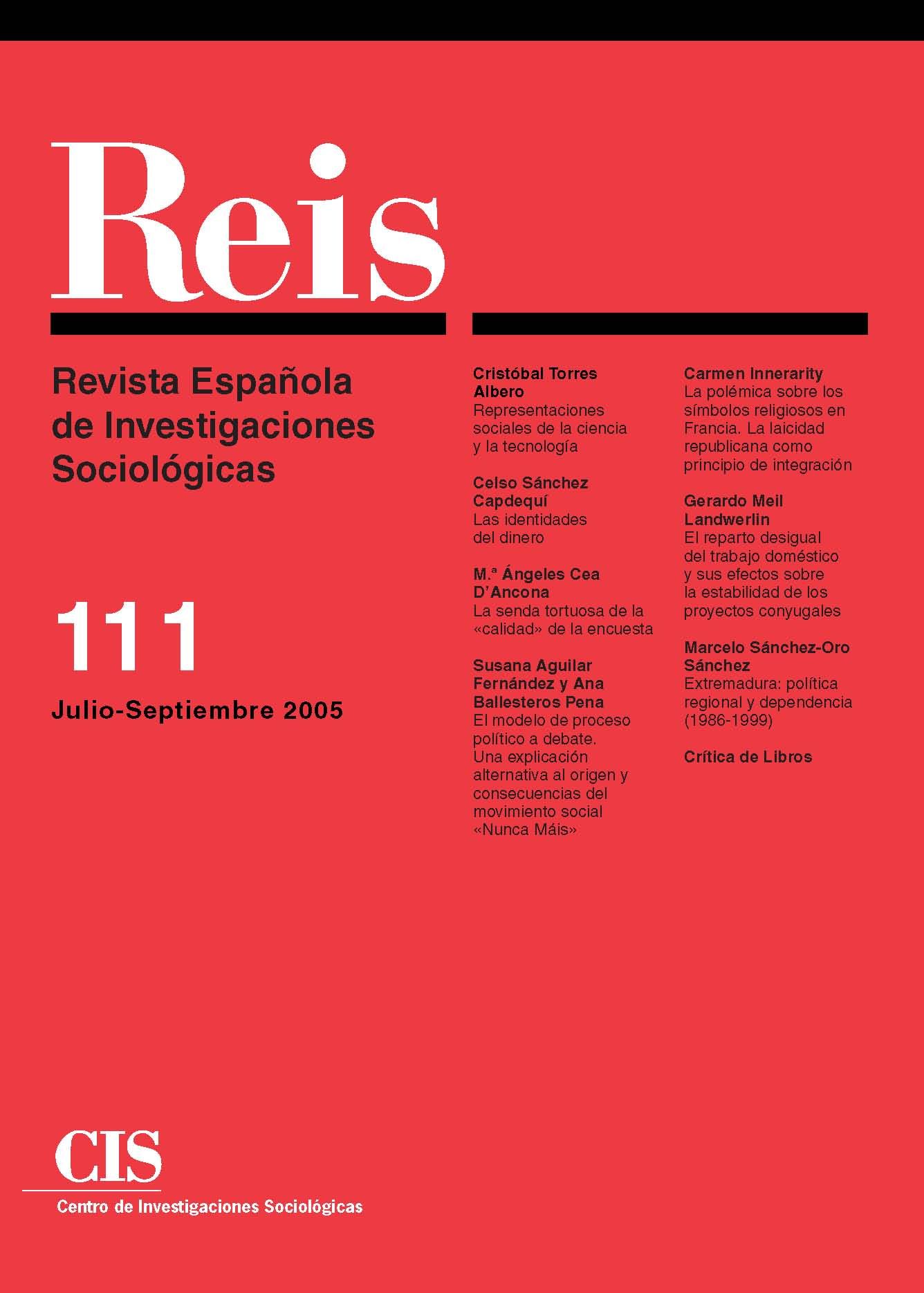 REIS. Revista Española de Investigaciones Sociológicas núm. 111